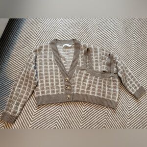 Astr Tan and Cream Knit Set